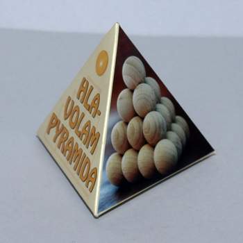 Pyramid from wooden balls, in original box - US$ 10.00