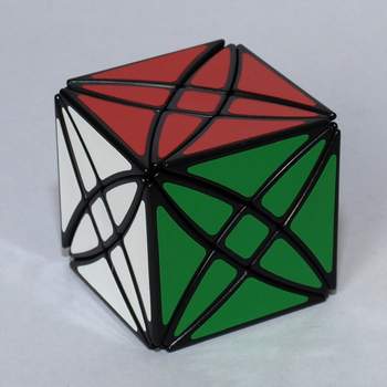Rubikova kostka s otáčením kolem rohu černá - přední strana