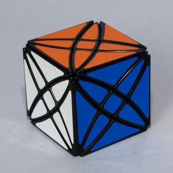 Rubikova kostka s otáčením kolem rohu černá - zadní strana