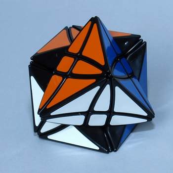 Rubikova kostka s otáčením kolem rohu černá - způsob otáčení kostkou